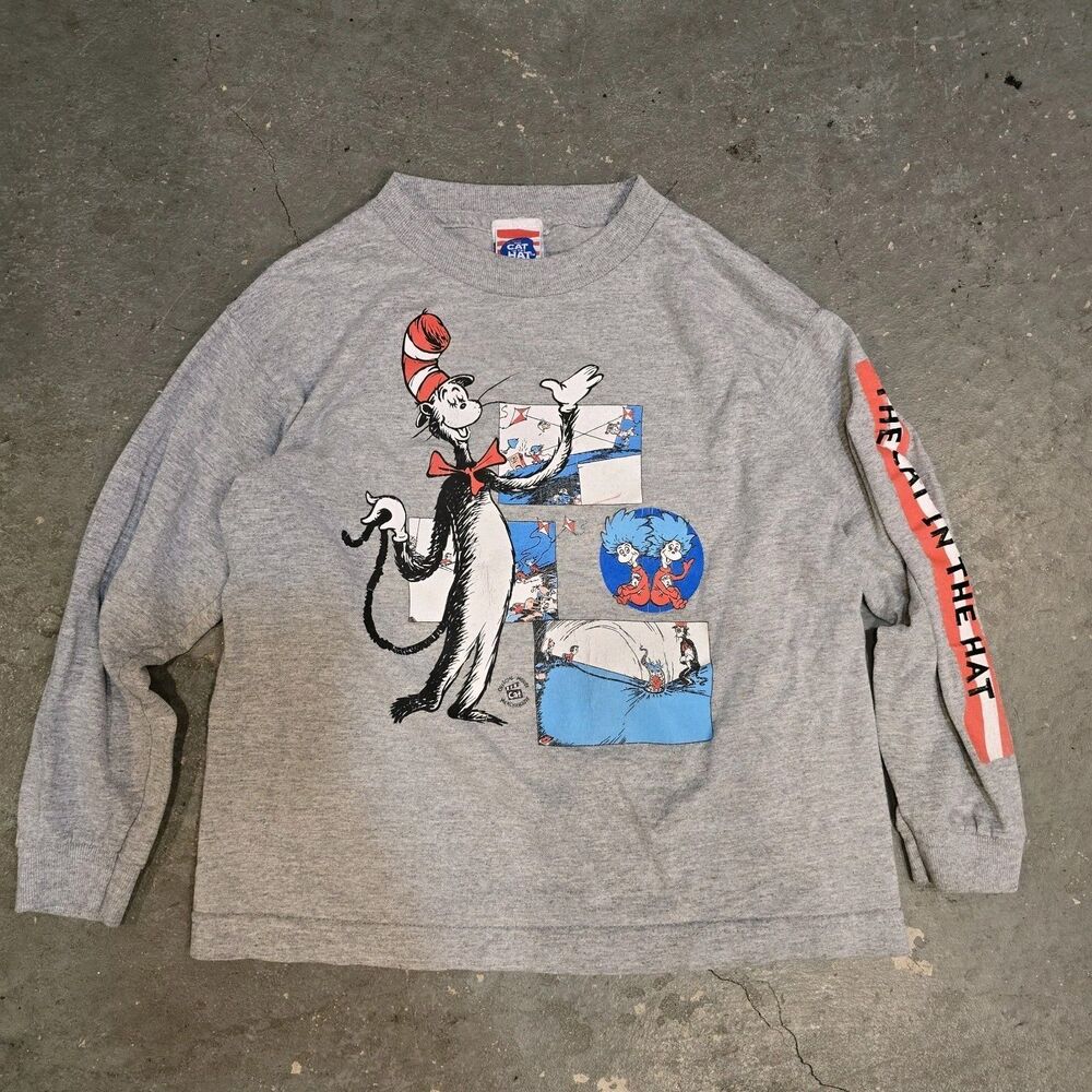 Vintage Dr. Seuss Cat In The Hat Official Movie Merchandise Long Sleeve T-shirt
